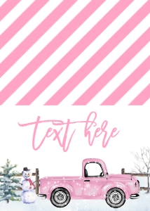 Christmas Wonderland Pink Truck Food Tent: Christmas Winter Onederland Pink Invitation