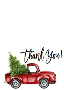 Thank You Red Truck Tree: Christmas Party Red Truck Marquee Invitation