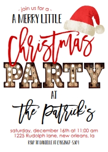 Christmas Party Santa Hat Marquee Invitation: Christmas Party Santa Hat Marquee Invitation