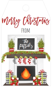 Christmas Mantle Favor Tag: Christmas Party Mantle