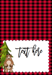 Christmas Winter Onederland Woodland Food Tent: Christmas Winter Onederland Plaid Animals Invitation