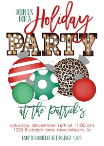 Christmas Party Multi Ornament RG Marquee Invitation: Christmas Party Multi Ornament RG Marquee Invitation