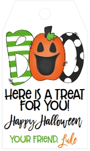 Halloween Boo Tag Pumpkin: Halloween Boo Tag Purple Pumpkin