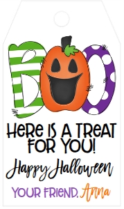 Halloween Boo Tag Purple Pumpkin: Halloween Boo Tag Purple Pumpkin