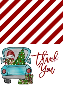Christmas Party Blue Truck Thank You: Christmas Party Aqua Truck Invitation
