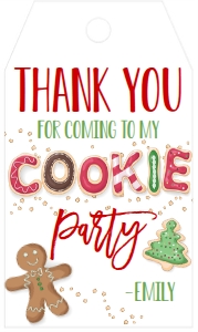 Christmas Cookie Exchange Oh Snap Favor Tag: Christmas Cookie Party Invitation