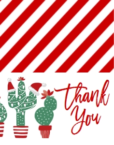 Holiday Merry Little Cactus Thank You: Christmas Party Feliz Navidad Cactus Invitation