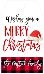 Christmas Party Santa Hat Favor Tag: Christmas Party Santa Hat Invitation