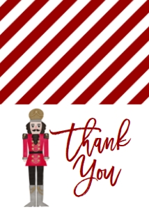 Christmas Birthday Nutcracker Single Thank You: Birthday Christmas Nutcracker Invitation