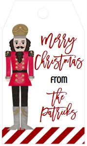 Christmas Nutcracker Single Favor Tag: Christmas Nutcracker Floss Party Invitation