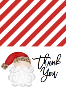 Christmas Santa Leopard Hat Thank You: Christmas Party Santa Invitation Leopard