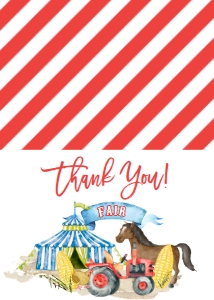 Thank You Fair Tractor: Birthday Fair Petal Pull Invite