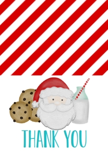 Christmas Santa Cookies Milk Thank You: Christmas Birthday Cookies Cocoa Santa