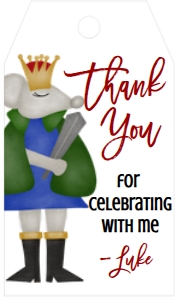 Christmas Birthday Nutcracker Mouse King Favor Tag: Christmas Birthday Nutcracker Mouse King Favor Tag