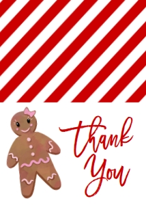 Christmas Birthday Girl Gingerbread Thank You: Christmas Cookie First Birthday Girl