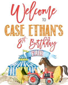 Birthday Fair Petal Pull Welcome Sign: Birthday Fair Petal Pull Invite