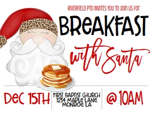 Christmas Breakfast with Santa 11x8.5: Christmas Breakfast with Santa Invitation I+O