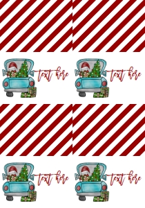 Christmas Blue Truck Food Tent Full Page: Christmas Party Aqua Truck Invitation