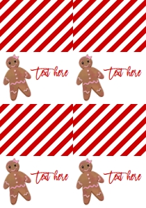 Christmas Birthday Girl Gingerbread Food Tent Full Page: Christmas Cookie First Birthday Girl