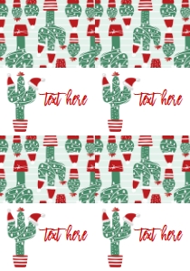 Christmas Cactus Food Tent Full Page: Christmas Party Feliz Navidad Cactus Invitation