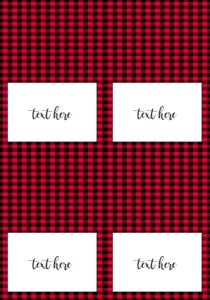 Buffalo Plaid Food Tent Full Page: Christmas Party Santa Hat Invitation