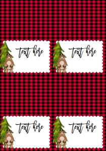 Christmas Winter Onederland Woodland Food Tent Full Page: Christmas Winter Onederland Plaid Animals Invitation