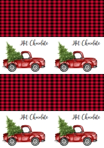 Christmas Red Truck Food Tent Full Page: Christmas Party Red Truck Marquee Invitation