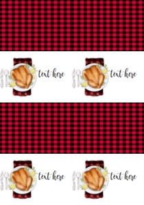Fall Turkey Plate Food Tent Full Page: Fall Turkey Plate Food Tent