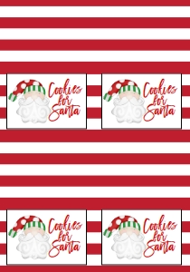 Christmas Food Tent Cookies for Santa Green Hat Full Page: Christmas Party Santa Invitation