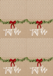Christmas Party Kraft Swag Food Tent Full Page: Christmas Party Kraft Merry Little Invitation