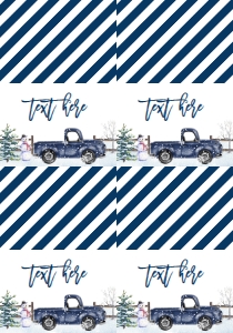 Food Tent Snowman Truck Navy Full Page: Baby Shower Christmas Navy Truck Snowflake Invitation 655177249