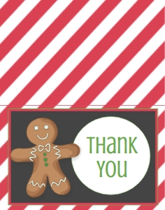 Christmas Gingerbread House Thank You: Christmas Gingerbread House Party Invitation