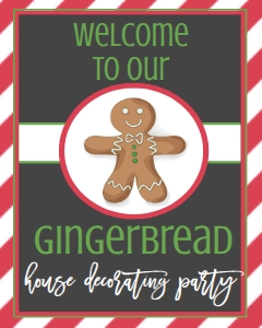 Christmas Gingerbread House Welcome Sign: Christmas Gingerbread House Party Invitation