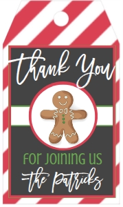 Christmas Gingerbread House Party Favor Tag: Christmas Gingerbread House Party Invitation