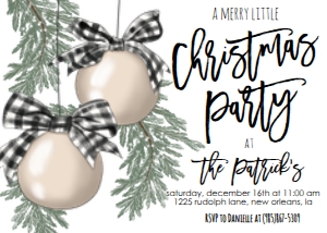 Christmas Party Buffalo Plaid Bells Invite: Christmas Party Buffalo Plaid Bells Invite