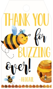 Birthday Bee Favor Tag: Birthday Bee Buzz Invite