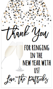 NYE Champagne Favor Tag: NYE Drink If Game White Confetti