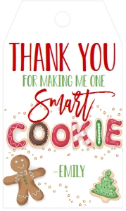 Christmas Smart Cookie Teacher Tag: Christmas Smart Cookie Teacher Tag