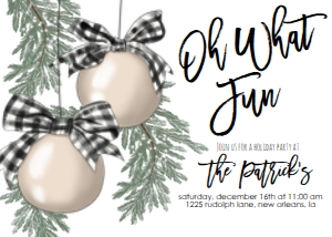 Christmas Party Buffalo Plaid Oh What Fun Invite: Christmas Party Buffalo Plaid Oh What Fun Invite