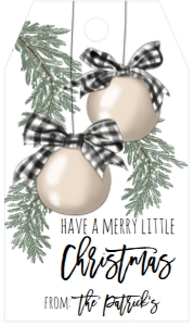 Christmas Favor Tag Ornament Greenery: Christmas Favor Tag Ornament Greenery