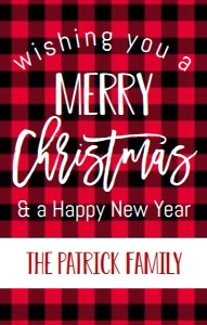 Christmas Wine Label Red Buffalo Plaid: Christmas Wine Label Red Buffalo Plaid
