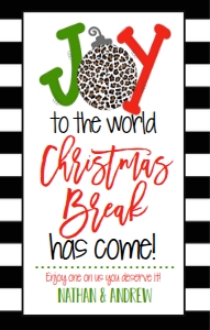 Christmas Break Wine Label Joy: Christmas Break Wine Label Joy