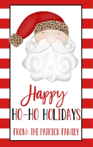 Christmas Wine Label Happy Ho Ho Holidays Leopard: Christmas Wine Label Happy Ho Ho Holidays Leopard