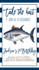 Birthday Fish Take the Bait Text Invite: Birthday Fish Take the Bait