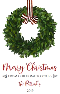 Christmas Wine Label Boxwood Wreath: Christmas Wine Label Boxwood Wreath