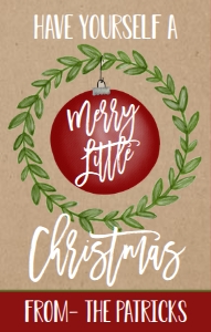 Christmas Wine Label Kraft Ornament Merry Little: Christmas Wine Label Kraft Ornament Merry Little
