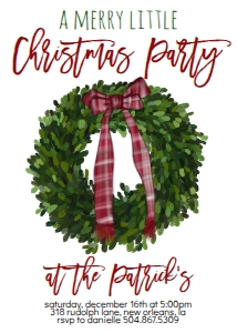 Christmas Party Wreath Invitation: Christmas Party Wreath Invitation