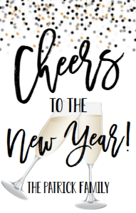 NYE Wine Label Cheers White Champagne: NYE Wine Label Cheers White Champagne