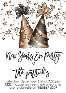 NYE Party Hat Invitation Confetti: NYE Party Hat Invitation Confetti