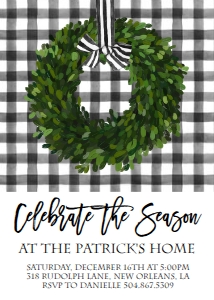 Christmas Celebrate Wreath Invitation: Christmas Celebrate Wreath Invitation